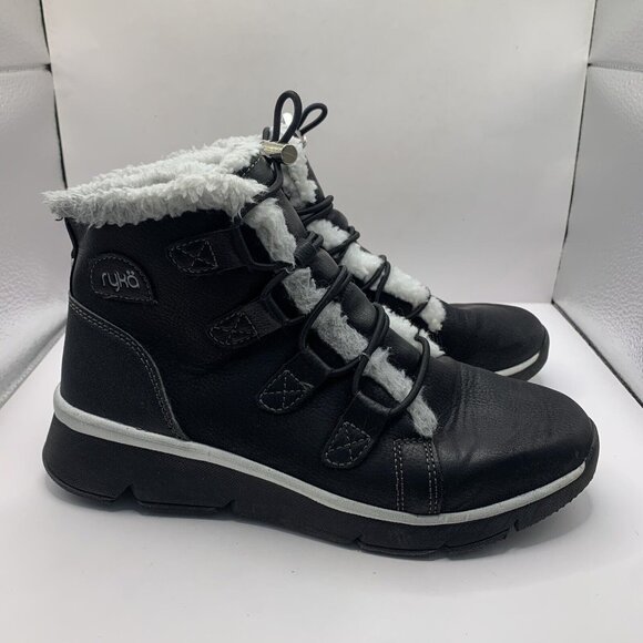 Ryka Shoes - Ryka Womens Faux Leather Faux Fur Hiking winter fall Boots size 7.5M E1